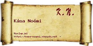 Kása Noémi névjegykártya